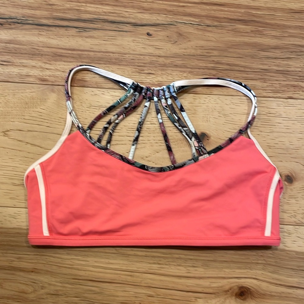 Hot pink lululemon strappy sports bra